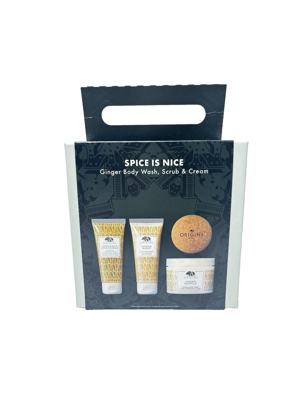 Origins Ginger Souffle Body Wash,Scrub & Cream 4pc Gift Box Set-Brand New